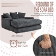 Pemberly Row Convertible lazy Sofa Bed with Adjustable Backrest Dark Gray