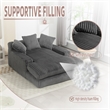 Pemberly Row Convertible lazy Sofa Bed with Adjustable Backrest Dark Gray