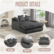 Pemberly Row Convertible lazy Sofa Bed with Adjustable Backrest Dark Gray
