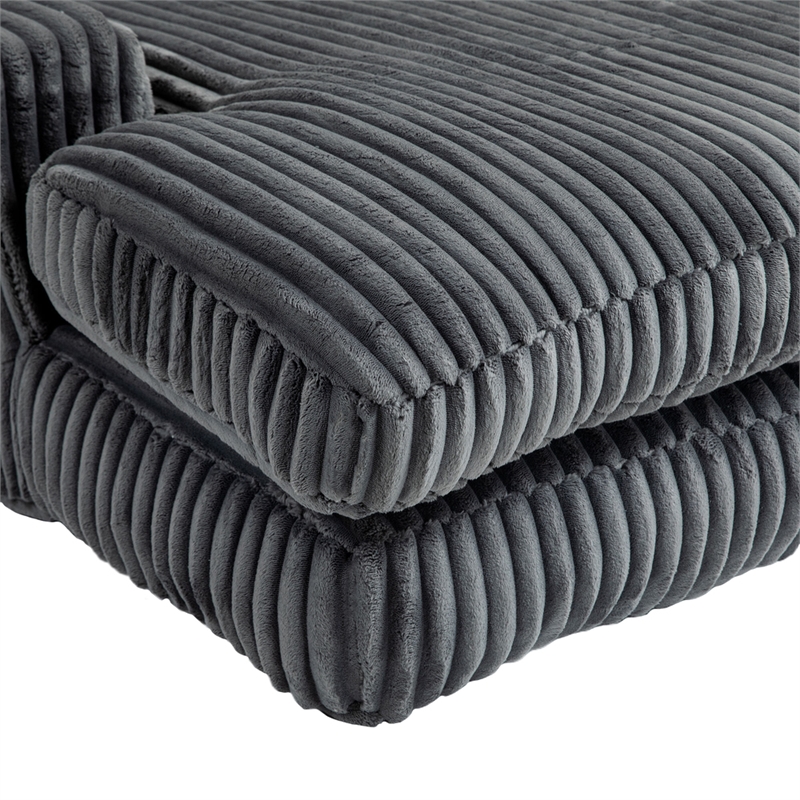 Pemberly Row Convertible lazy Sofa Bed with Adjustable Backrest Dark Gray