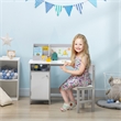 Pemberly Row Toddler Desk and Chair Set Kids Writing Desk Study-Gray