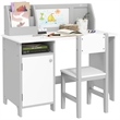 Pemberly Row Toddler Desk and Chair Set Kids Writing Desk Study-Gray