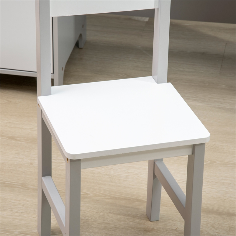 Pemberly Row Toddler Desk and Chair Set Kids Writing Desk Study-Gray