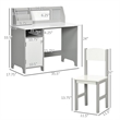Pemberly Row Toddler Desk and Chair Set Kids Writing Desk Study-Gray