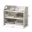 Pemberly Row Kids Toy Storage Organizer with Removable Bins-Gray