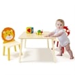 Pemberly Row Kids Animal-Themed Table and Chair Set with Lion Design-Natural