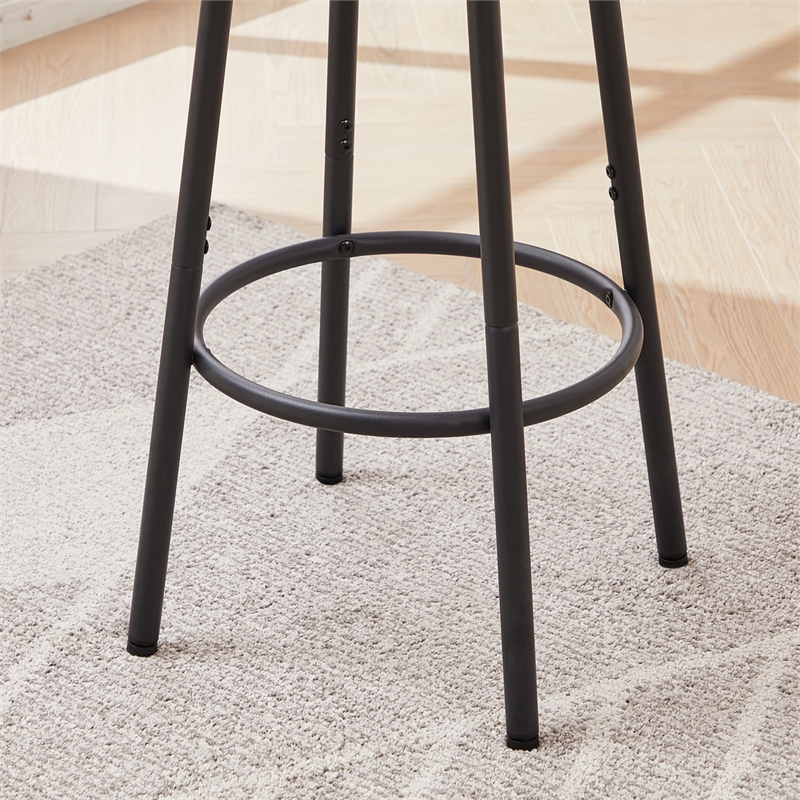 Pemberly Row Rustic Industrial Bar Stools with Adjustable Height-Rustic Brown