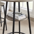 Pemberly Row Adjustable Rustic Bar Stools with Wooden Backrest-Gray