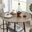 Pemberly Row Adjustable Rustic Bar Stools with Wooden Backrest-Gray
