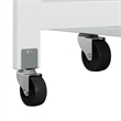 Pemberly Row Rolling Kitchen Island with Wine Rack&Drop-Leaf Countertop-White
