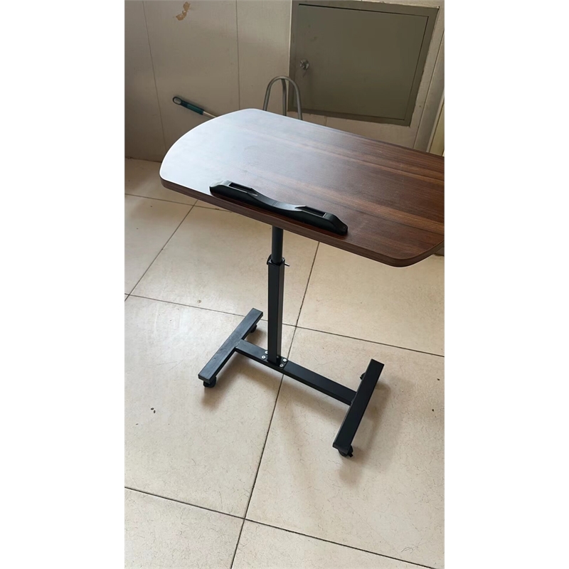Pemberly Row Height Adjustable Sofa Side C Shape Table-Brown
