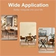 Pemberly Row Dining Chairs Set of 2 Upholstered Seat with Arms Metal Legs Brown