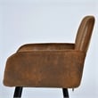 Pemberly Row Dining Chairs Set of 2 Upholstered Seat with Arms Metal Legs Brown