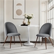 Pemberly Row Dining Chairs Set of 2 Gray Fabric with Walnut Metal Legs