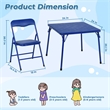 Pemberly Row Kids Table Chair Set Multicolor 4 Piece Set for Play and Dining
