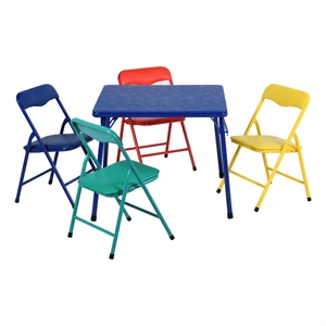 Pemberly Row Multicolor Kids Table Chair Set Bright and Cheerful Design