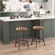Pemberly Row Adjustable Height Metal Bar Stools Set of 2 Brown