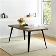Pemberly Row Dining Table MDF Wave Edge Writing Home Office Desk Walnut