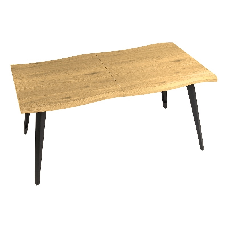 Pemberly Row Dining Table MDF Wave Edge Writing Home Office Desk Oak