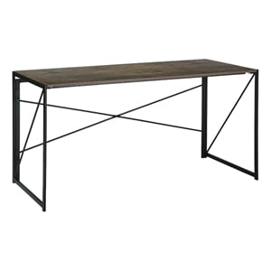 Pemberly Row 55&quot Home Office Desk Computer Writing Study Table Black