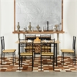 Pemberly Row 6 Piece Dining Set with PU Leather Seats Perfect for Home Beech