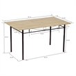 Pemberly Row 6 Piece Dining Set with PU Leather Seats Perfect for Home Beech