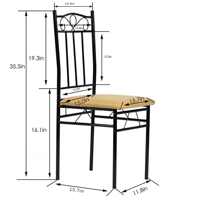 Pemberly Row 6 Piece Dining Set with PU Leather Seats Perfect for Home Beech