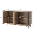 Pemberly Row Living & Dining Walnut Geometric Sideboard 4-Door Storage Cabinet