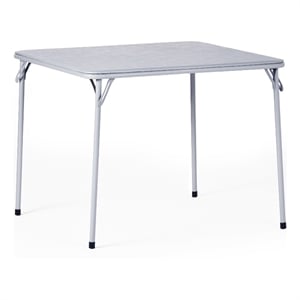 Pemberley Row Steel Gray Folding Table Rectangular Portable