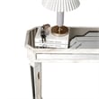 Pemberly Row Mirrored Console Table with Sleek Glass Top Reflective Silver Legs