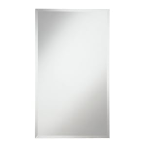 Pemberly Row Contemporary 38&quot x 22&quot Frameless Clear Finish Mirror