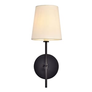 Pemberly Row 1-Light Traditional Metal Wall Sconce in Black Finish