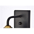 Pemberly Row 1-Light Transitional Metal Wall Sconce in Black and Brass