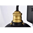 Pemberly Row 1-Light Transitional Metal Wall Sconce in Black and Brass