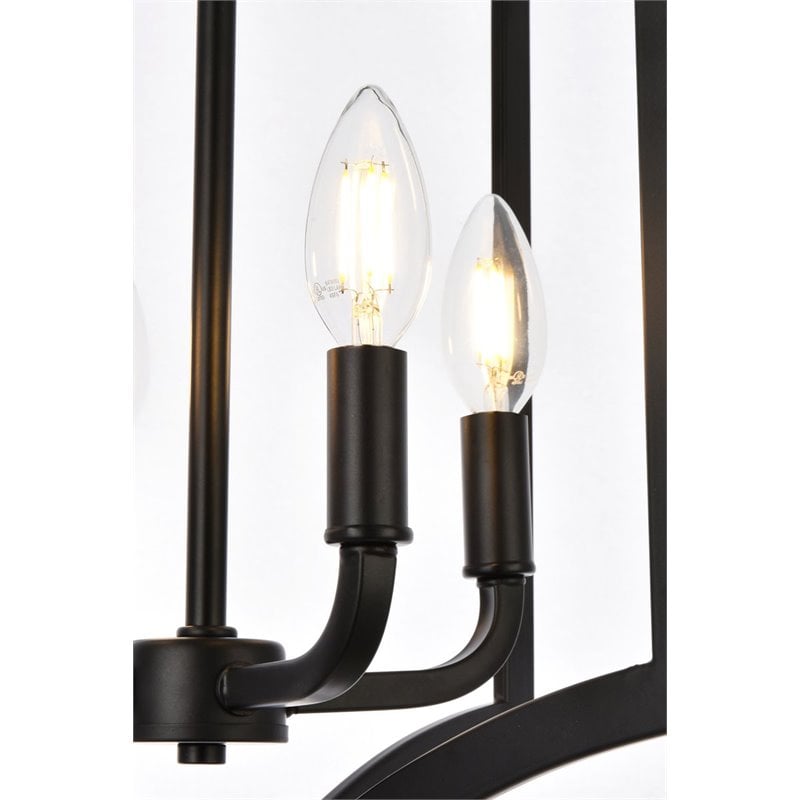 Pemberly Row 4-Light Mid-Century Metal Pendant in Black Finish