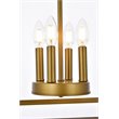 Pemberly Row 4-Light Mid-Century Metal Pendant in Brass Finish