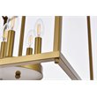 Pemberly Row 4-Light Mid-Century Metal Pendant in Brass Finish