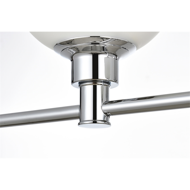 Pemberly Row 5-Light Iron/Glass Bath Sconce in Chrome/Frosted White