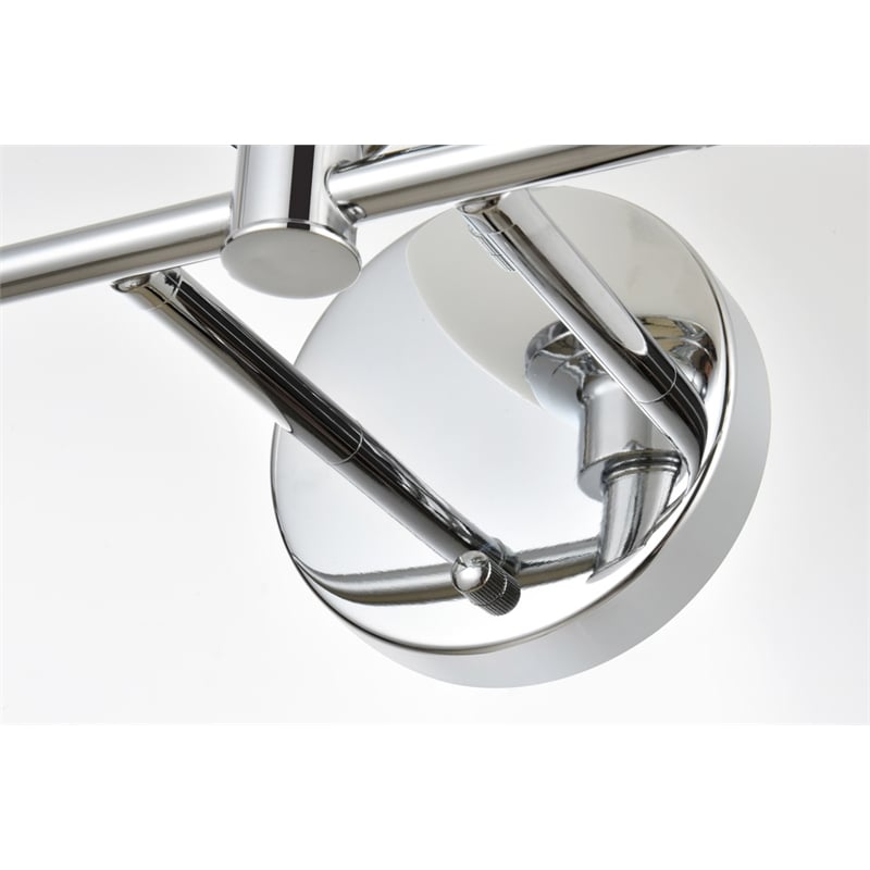 Pemberly Row 5-Light Iron/Glass Bath Sconce in Chrome/Frosted White