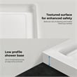 Pemberley Row Fiberglass White Shower Base Rectangular Textured 40