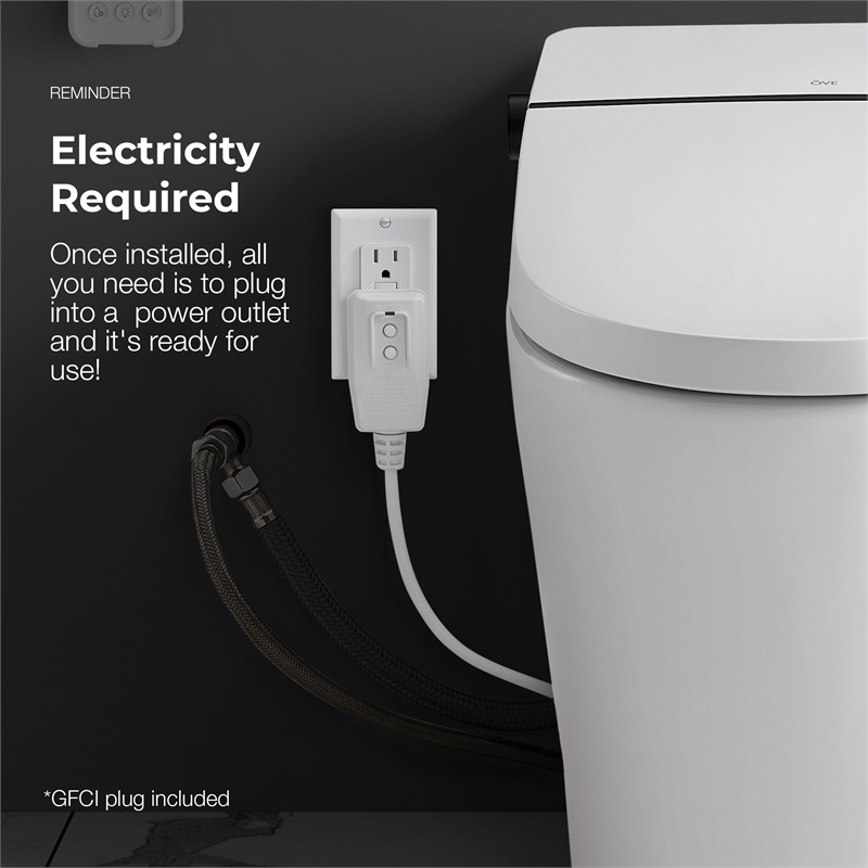 Pemberly Row 1.27/0.92 GPF Dual-Flush Smart Bidet Toilet with Built-in Tank
