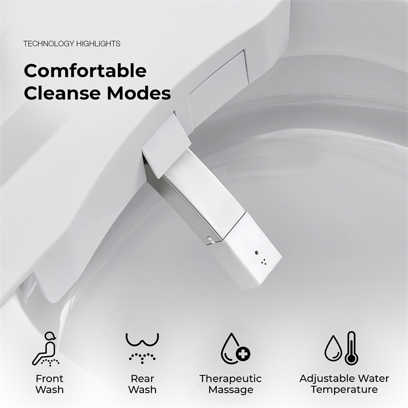 Pemberly Row 1.27/0.92 GPF Dual-Flush Smart Bidet Toilet with Built-in Tank