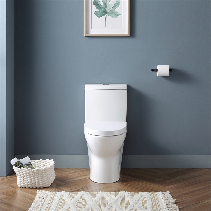 Pemberly Row 2-Pc 1.1/1.6 GPF Dual-Flush Elongated Toilet in White Seat Included