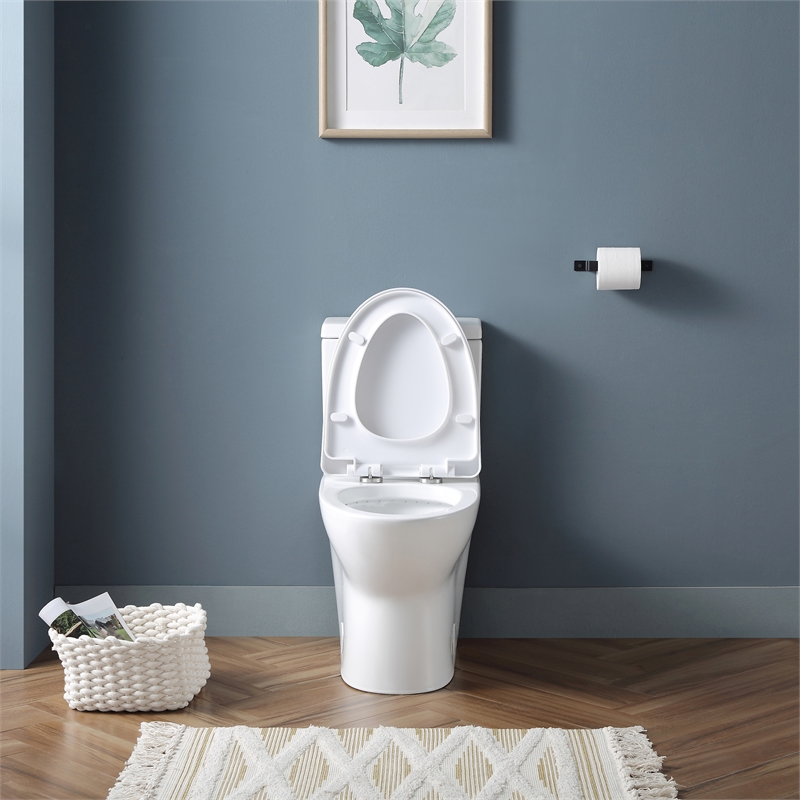 Pemberly Row 2-Pc 1.1/1.6 GPF Dual-Flush Elongated Toilet in White Seat Included
