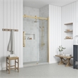 Pemberly Row Modern Gold Shower Kit Base and Door 32