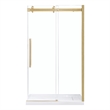 Pemberly Row Modern Gold Shower Kit Base and Door 32