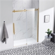 Pemberly Row Modern Gold Shower Kit Base and Door 32