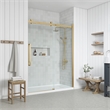 Pemberly Row Modern Gold Shower Kit Base and Door 32