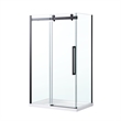 Pemberly Row Matte Black Corner Shower Kit Base and Door 32