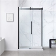 Pemberly Row Matte Black Corner Shower Kit Base and Door 32